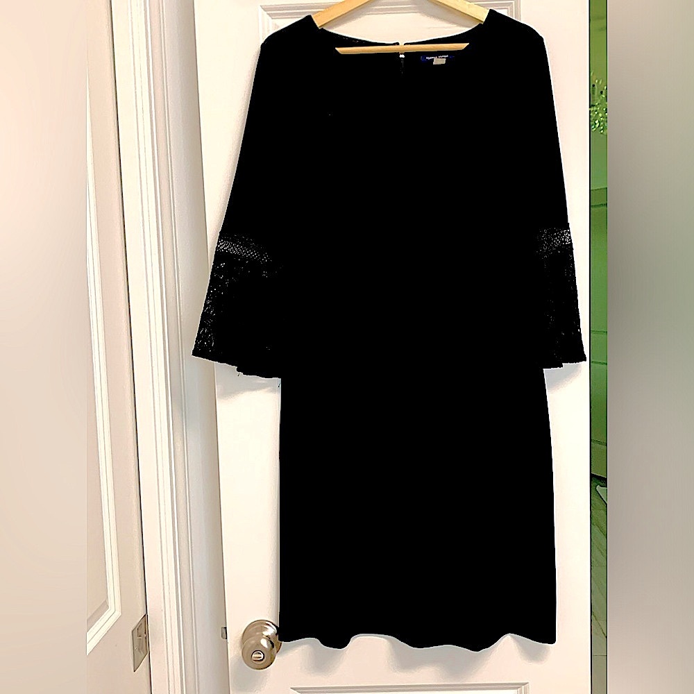 Tommy Hilfiger black long sleeve dress lace on sleeves size 12